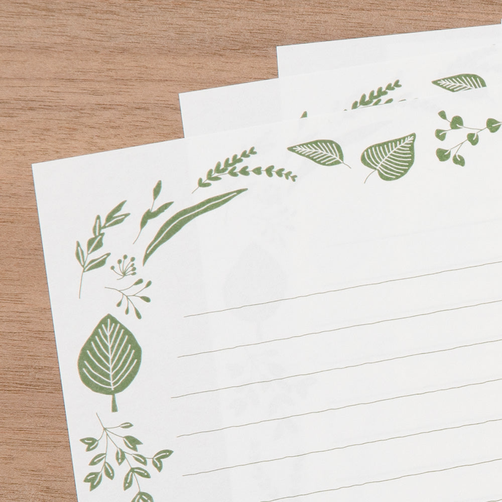 Set de Lettres et enveloppes Feuilles