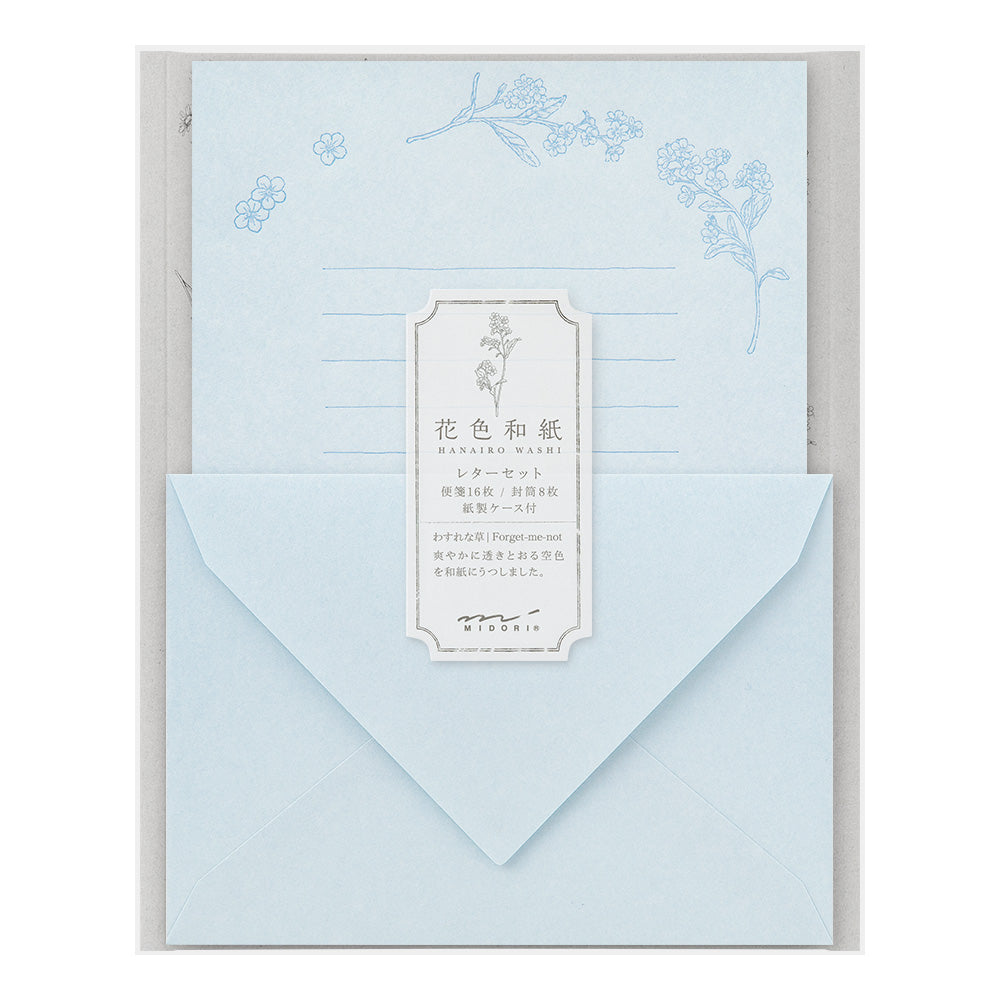 Letter Set Washi Hanairo Bleu