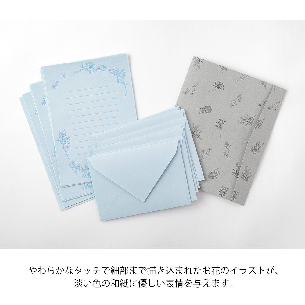 Letter Set Washi Hanairo Bleu