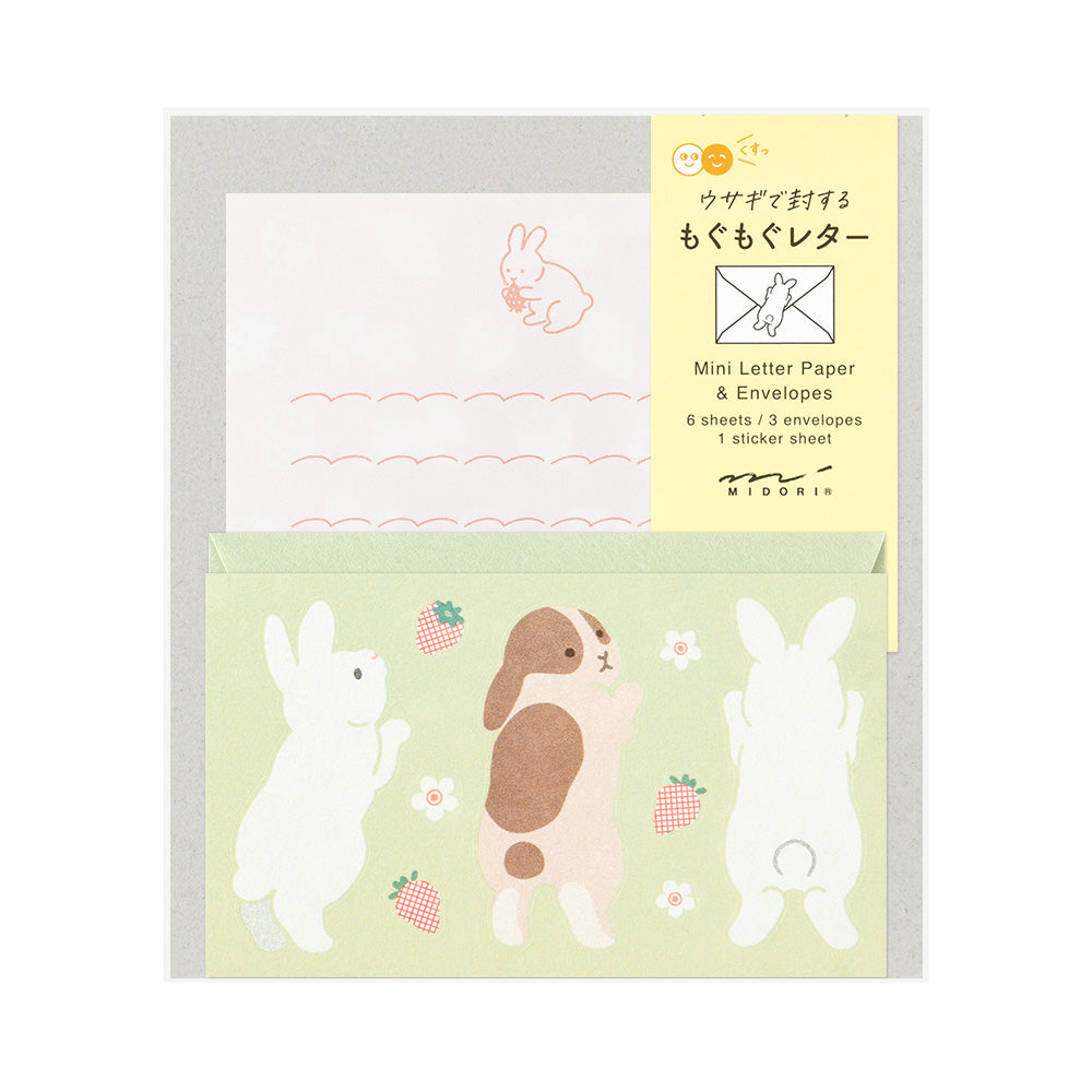 Mini Enveloppes / Papier à lettres, Sticker Lapin Gourmand