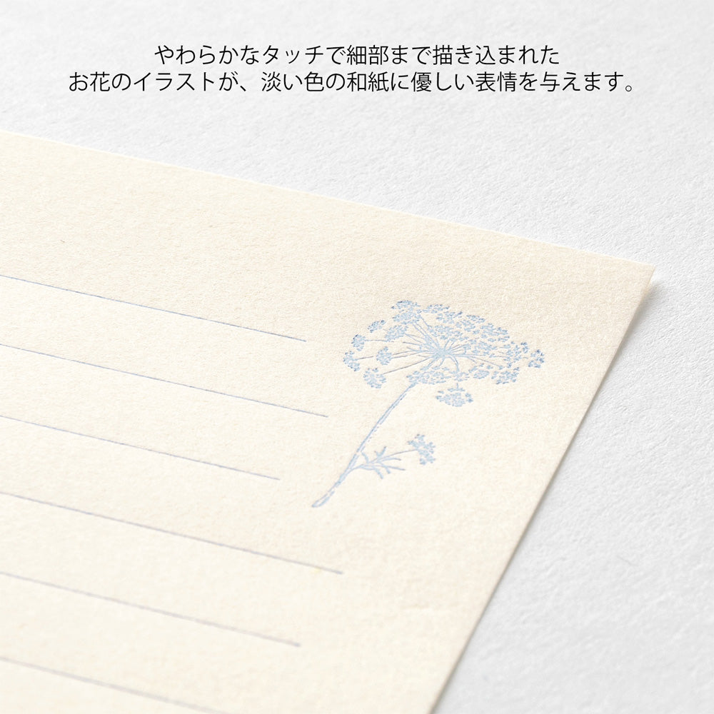 Mini Letter Set Washi Hanairo Blanc