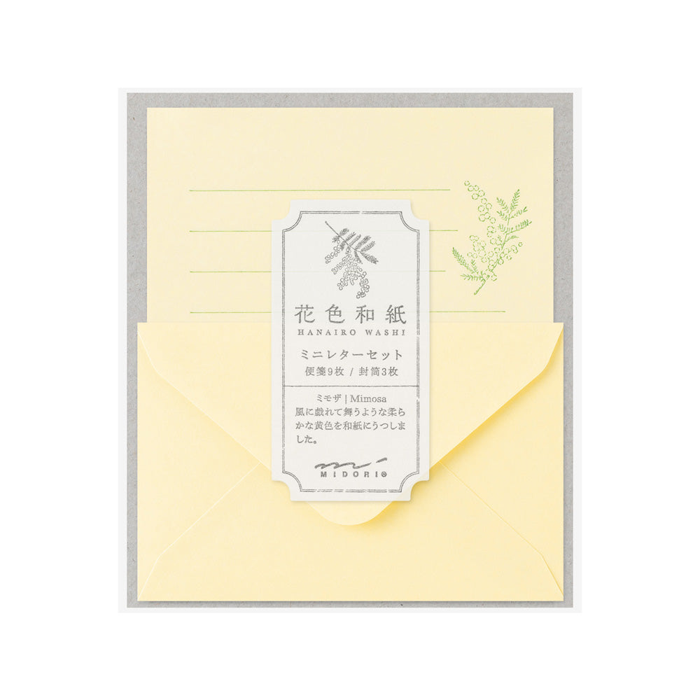 Mini Letter Set Washi Hanairo Jaune