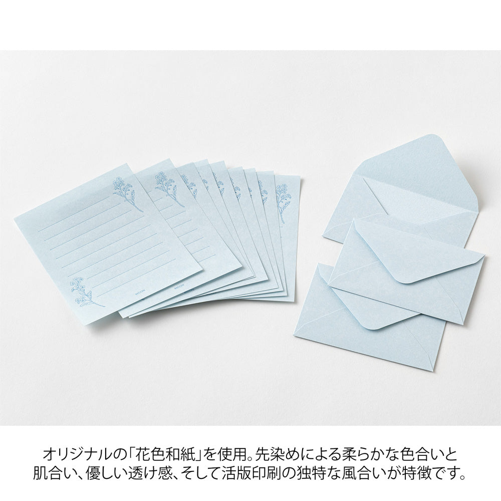 Mini Letter Set Washi Hanairo Bleu