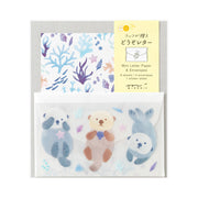 Mini Enveloppes / Papier à lettres; Stickers Loutres Coquillages