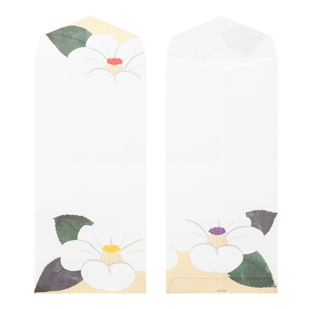 Enveloppe, Camelia blanc
