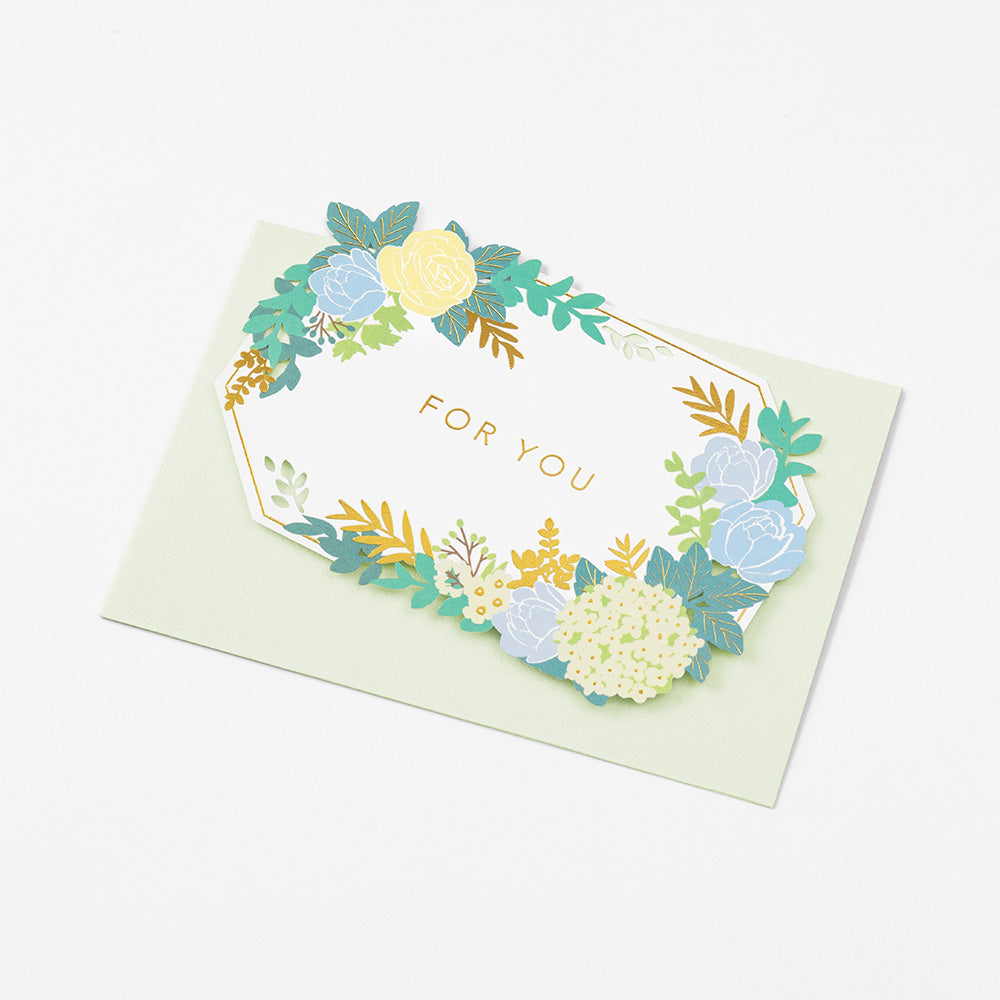 Carte découpe laser Fleur bleu