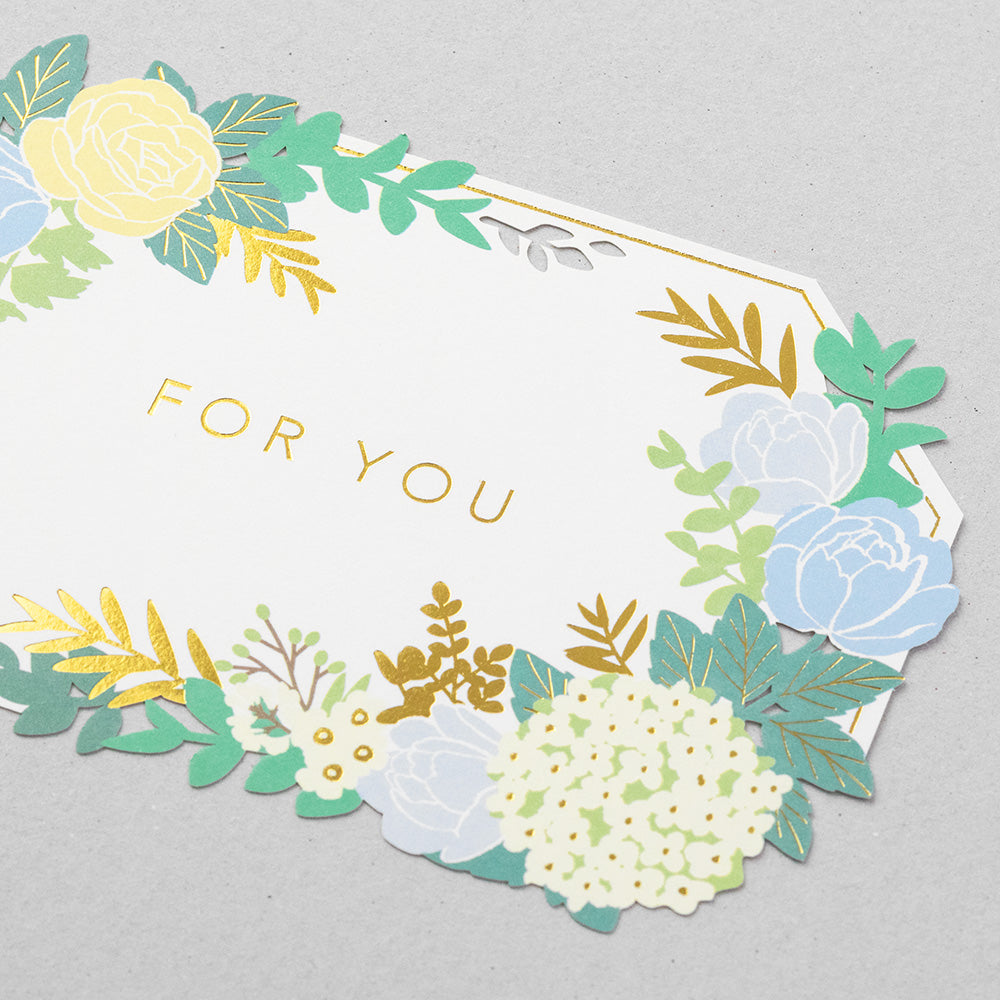 Carte découpe laser Fleur bleu