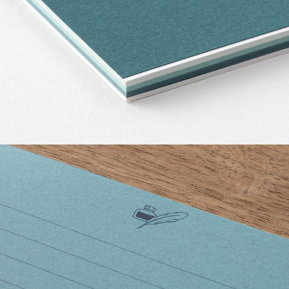 Bloc lettre bleu papiers 3 couleurs
