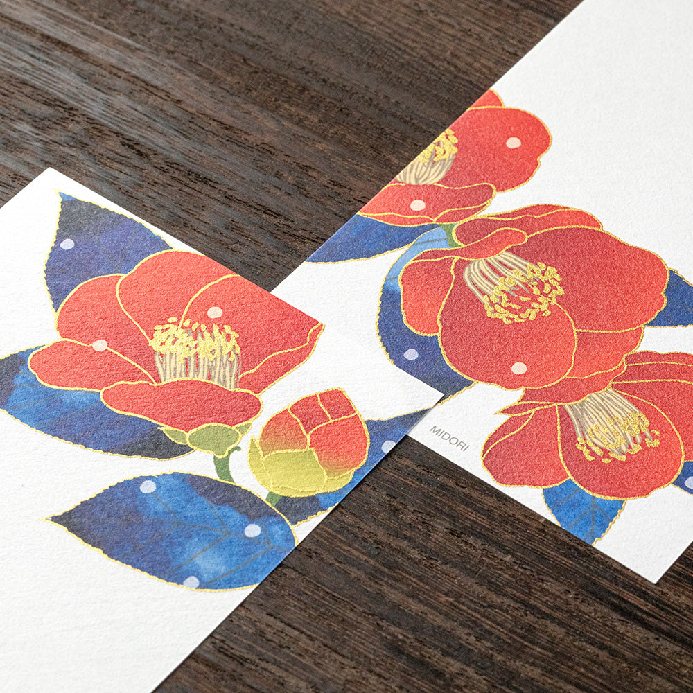 Papier à Lettres petit format, Neige et Camélias