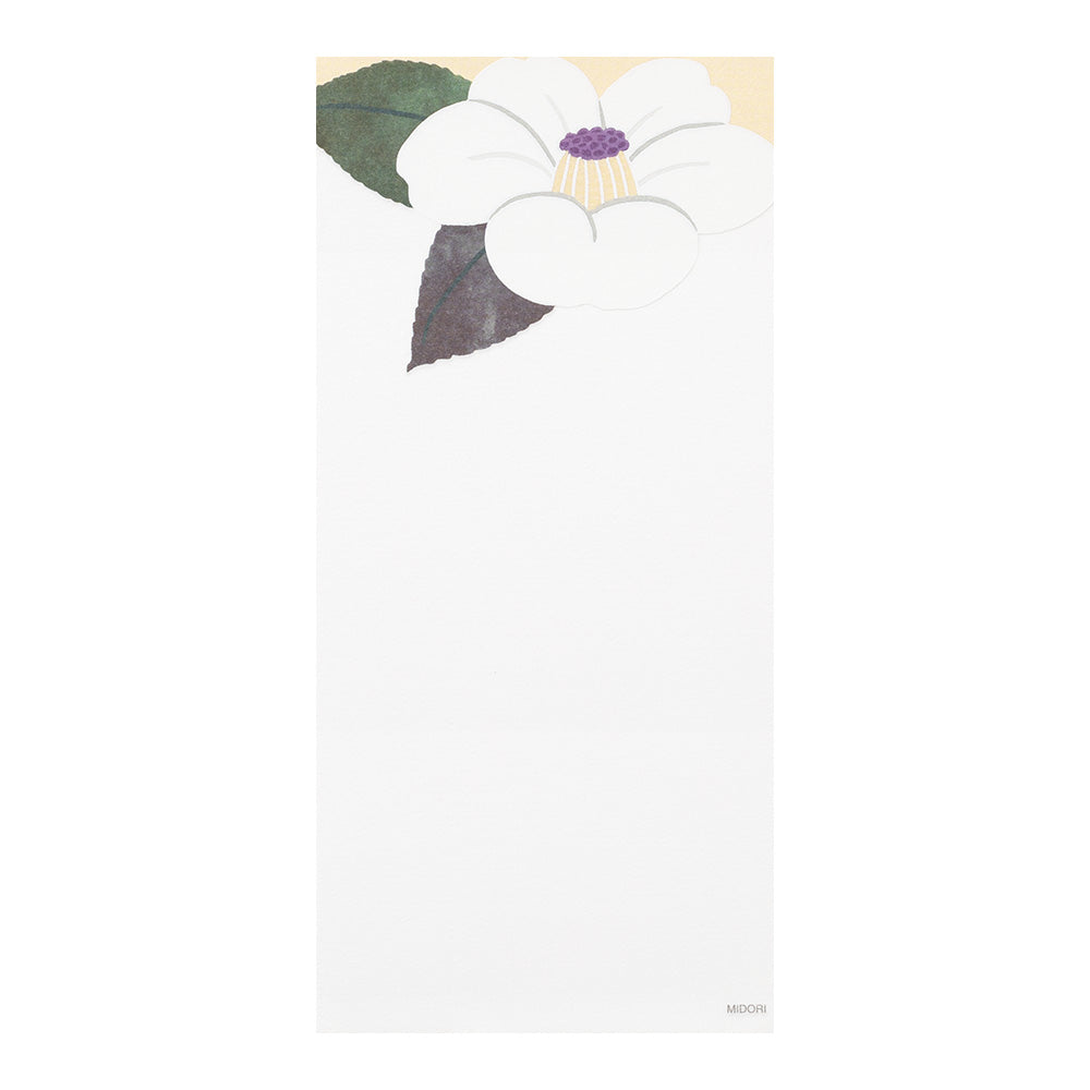 Papier à Lettres petit format, Camélia blanc