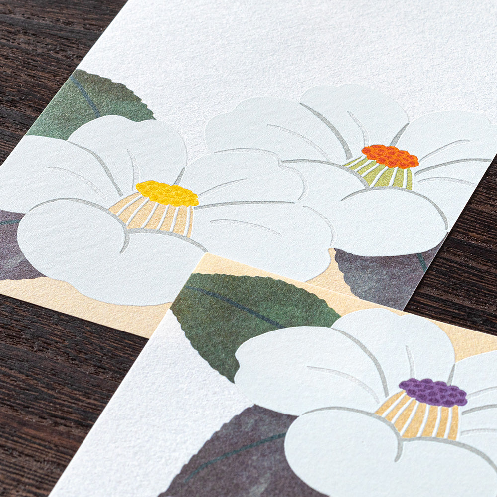 Papier à Lettres petit format, Camélia blanc