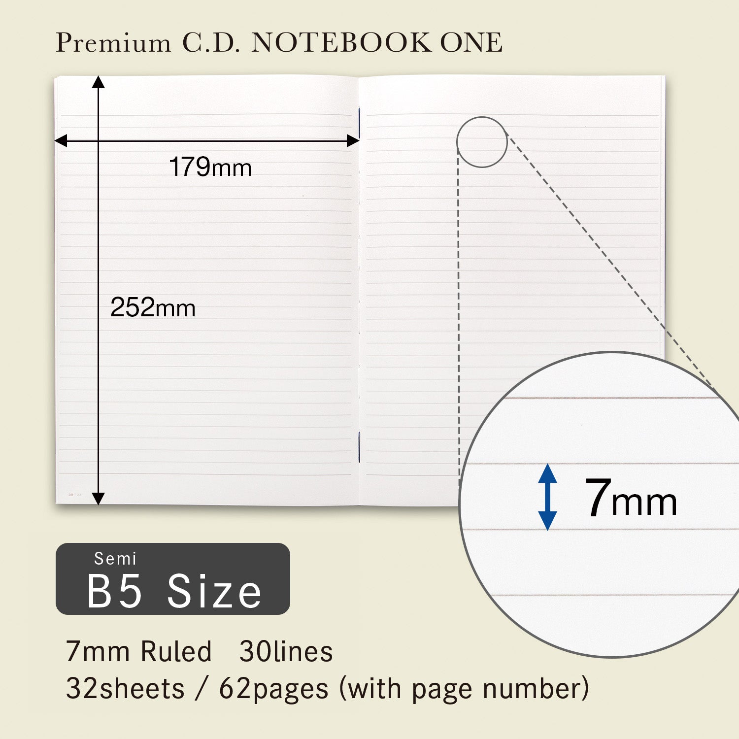 Cahier Apica Premium C.D One B5 Uni