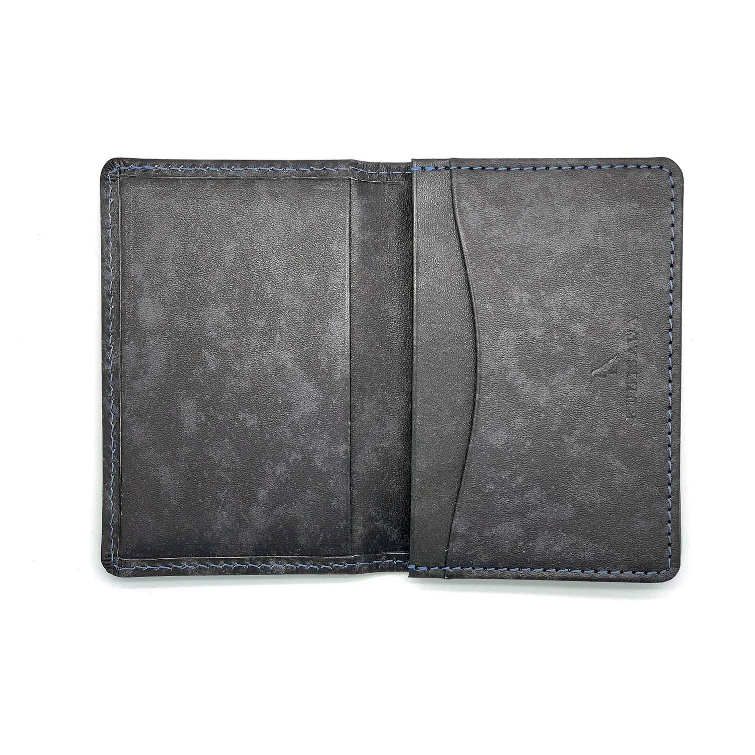 Find Card Case Antique Shade Leather Custom Grey